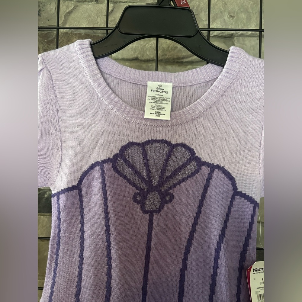 Disney Princess Ariel Lavender Sweater Dress Size S (6-6x), NWT - Picture 3 of 4